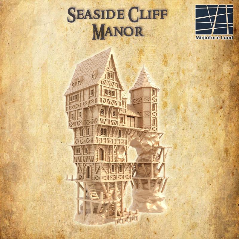 Seaside Cliff Manor - Tabletop Terrain - 28 MM