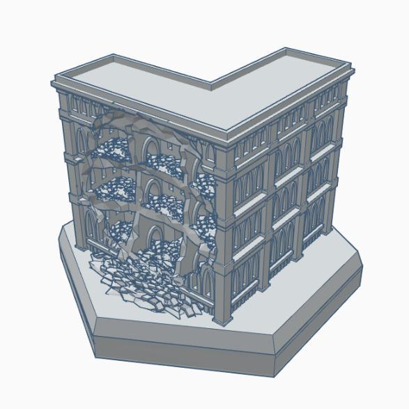 Gothic Ruined Building 15 Hex Map Scale HMSGR015
