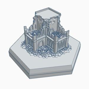 Gothic Ruined Building 10 Hex Map Scale HMSGR010