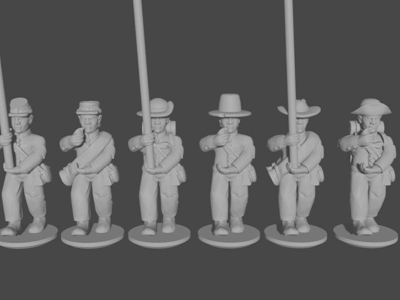 10-15mm Confederate Infantry in Shell Jackets Marching Pose 1 UA-CON-2