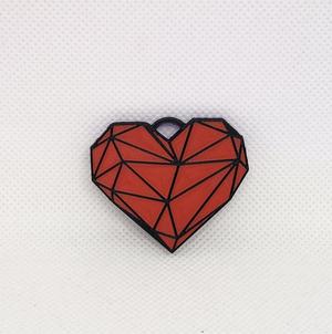 Geometric Heart Keychain