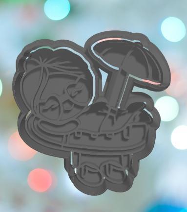 Summer Santa Mrs Clause Cookie Cutter
