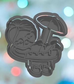 Summer Santa Mrs Clause Cookie Cutter