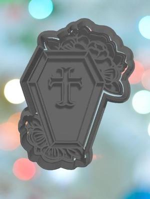 Halloween Floral  Coffin Cookie Cutter