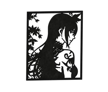 2D girl wallart