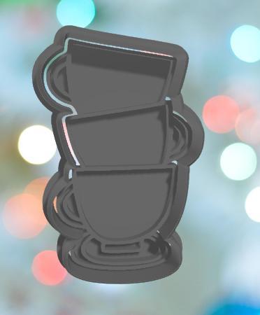 Mothers Day Tea Cups Cookie Cutter