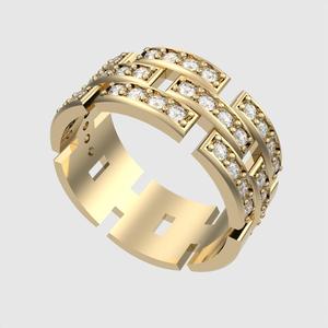 Enchanting Multi-Row Wedding Band 3D print