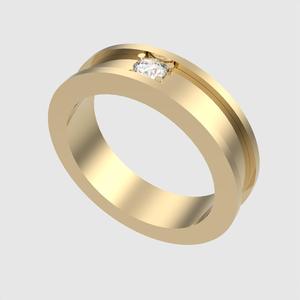 Modern Solitaire Channel Ring 3D print