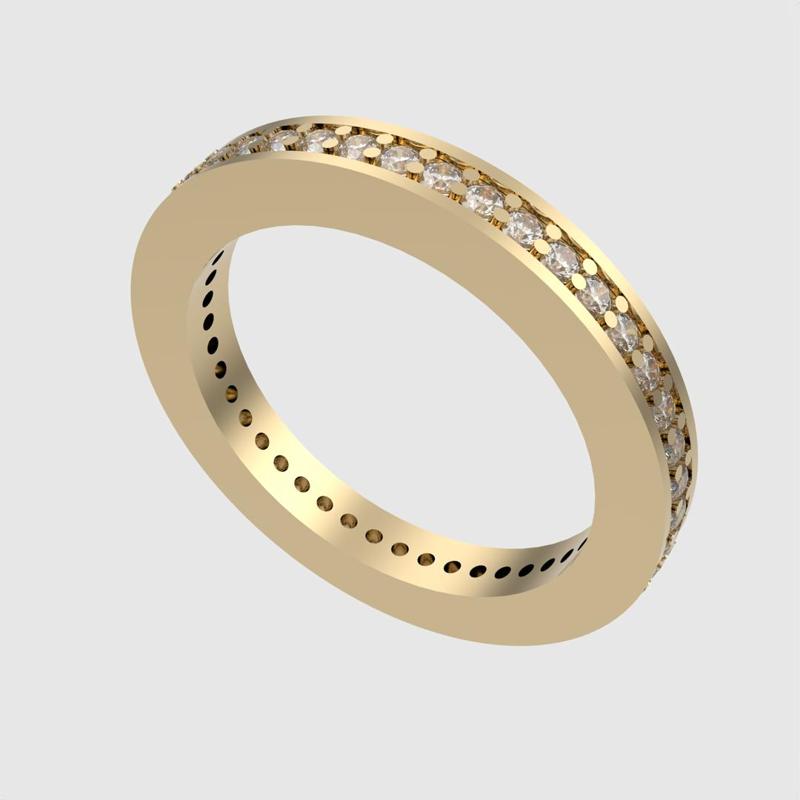 Channel-Set Eternity Wedding Ring 3D print