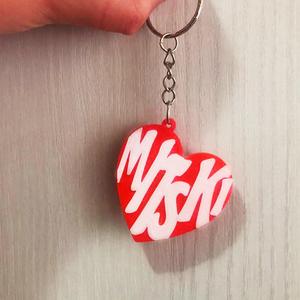 Mitski heart-shaped keychain