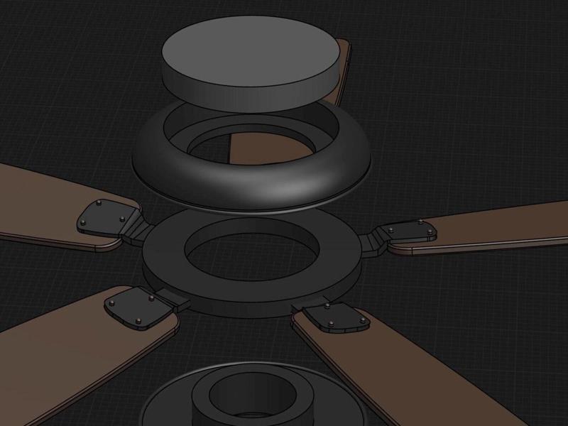 miniverse Ceilling Fan (rotationable) 1/12 scale for Doll Funiture, Doll House