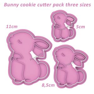 Bunny cookie cutter pack three sizes