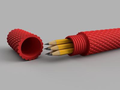 Simple Ergonomic Knurled Pencil Case