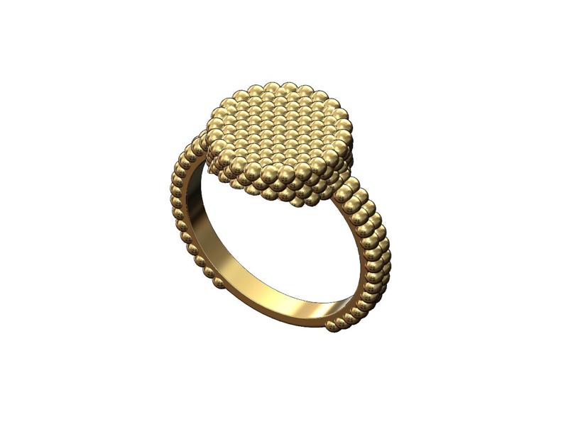 Beaded Caviar round fashion ring US size 6 7 8 3D print model