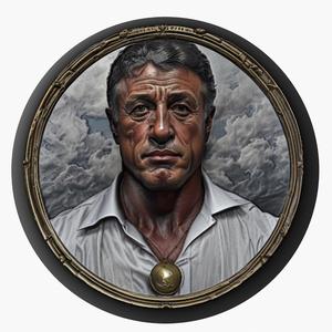 Sylvester Stallone medallion pendant