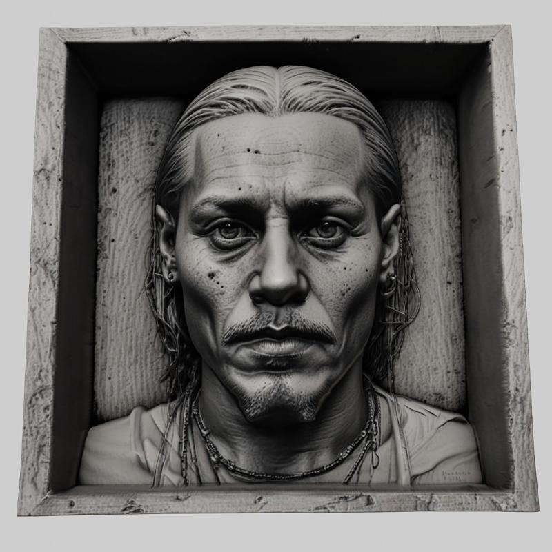 Johnny Depp head relief actor