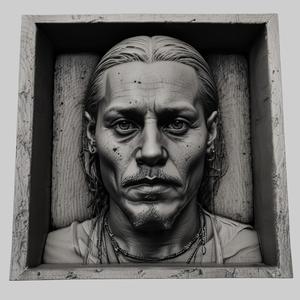 Johnny Depp head relief actor