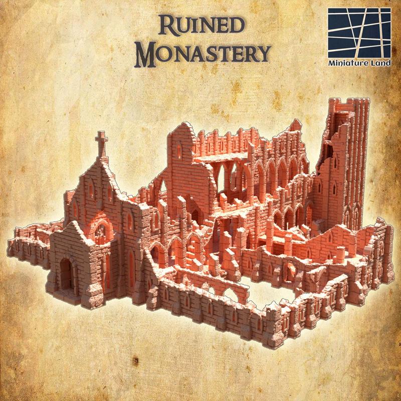 Ruined Monastery - Tabletop Terrain - 28 MM