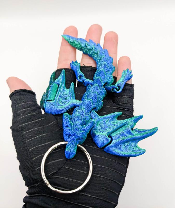 Ram Horn Wyvern Keychain