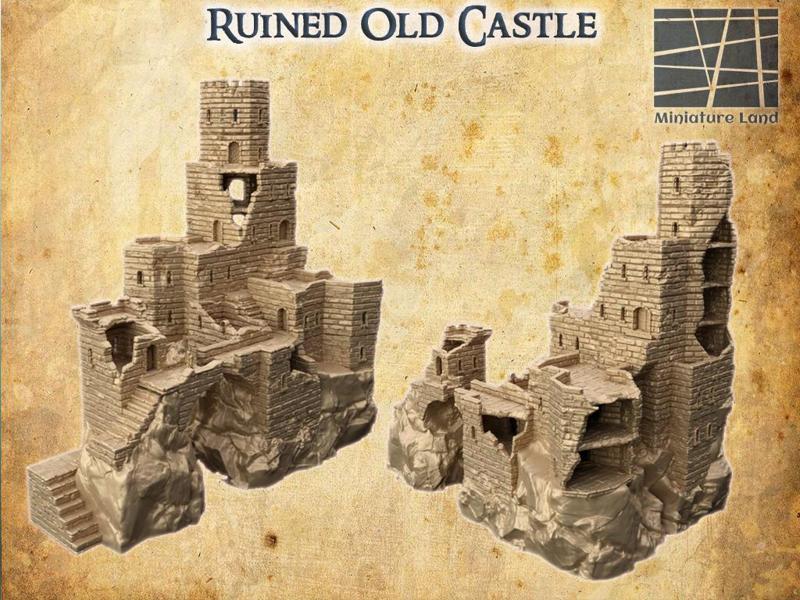Ruined Old Castle - Tabletop Terrain - 28 MM