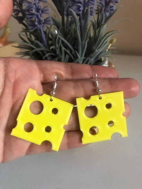 Earring Cheese Queso Quesito trozo noob keychain