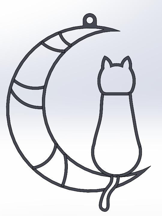 cat on moon sun catcher