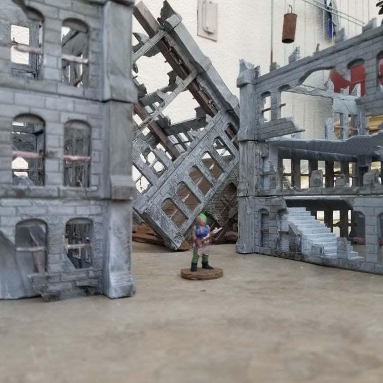 Easy-Print Supportless Ruined Skyscrapers