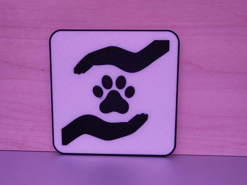 Coaster - Hand Paw dog