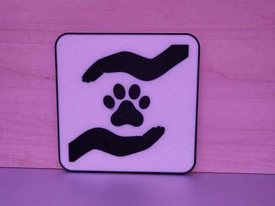 Coaster - Hand Paw dog