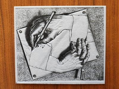 M. C. Escher's Drawing Hands - HueForge