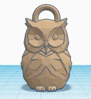 Lowpoly owl keychain
