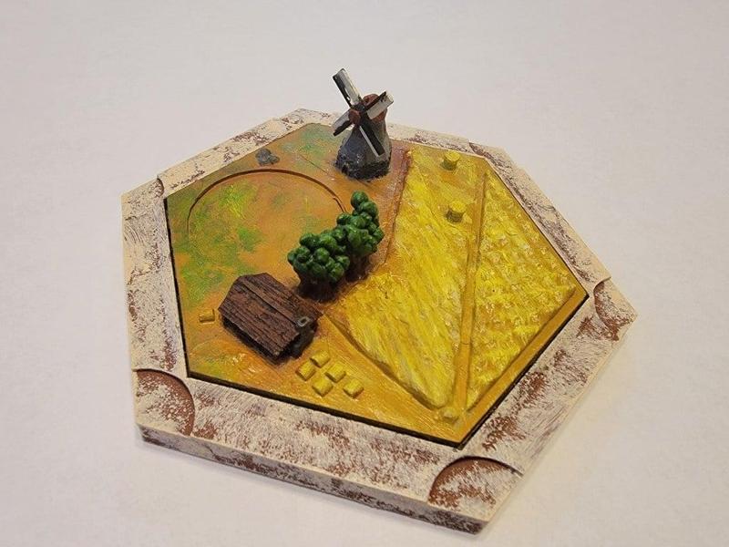Wheat tile with windmill, Settlers of Catan