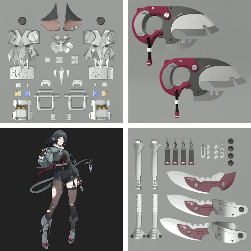 Zenless Zone Zero ZZZ Jane Doe 3D model MEGA Set. Video game, props, cosplay