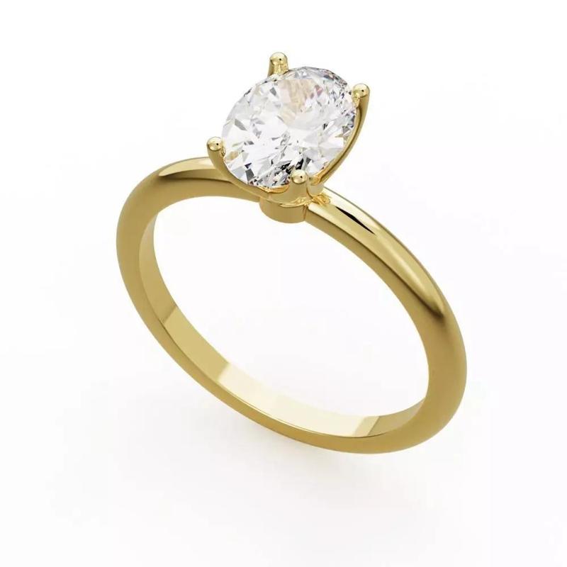 Oval solitarie ring ready for 3D print