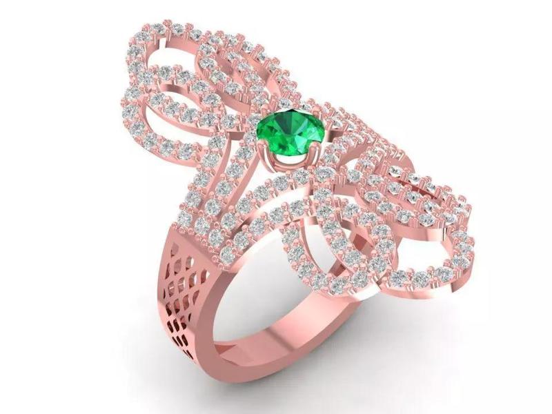 Emerald Stone Cocktail Ring for Women 3101