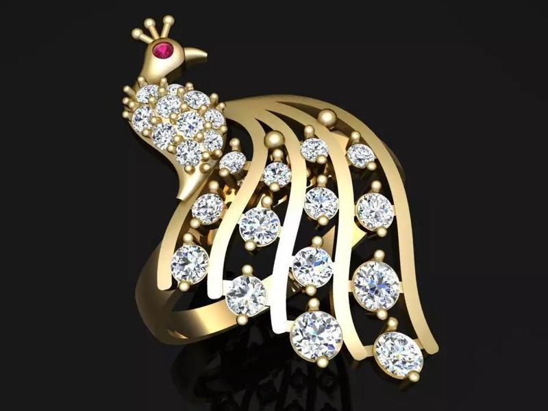 Peacock ring - Bird ring -Womens ring - N709