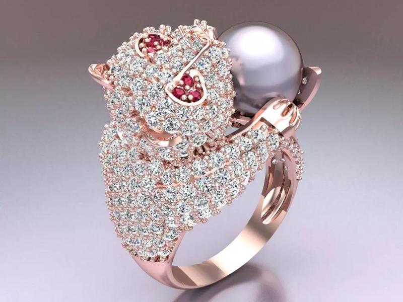 Panda Ring - Pearl Ring - SN590