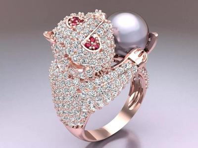 Panda Ring - Pearl Ring - SN590