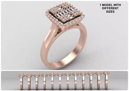 Pack of Emerald baguette rings 49-MWC
