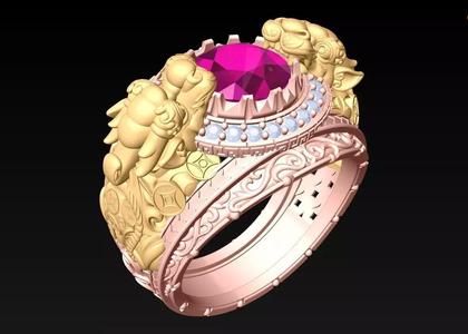 Pixiu Ring - Unicorn Ring - N1519