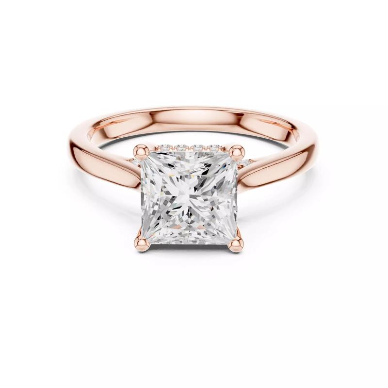 Princess Cut Hidden Diamond Engagement Ring 3DM STL Video