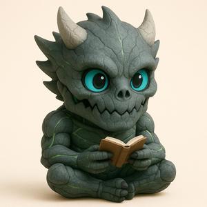 Kaiju n8 super cute and chibi reading