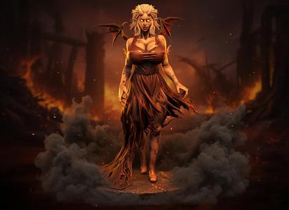 Miniature winged demoness 3D model for printing