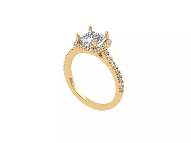 Cushion Solitaire Ring