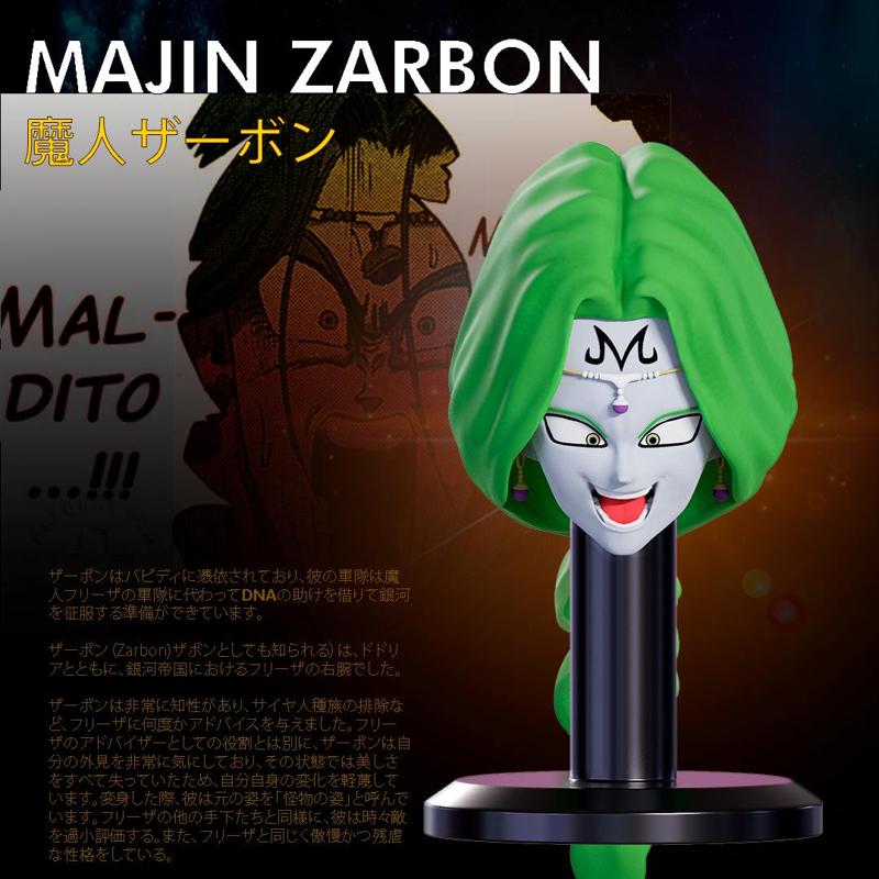 MAJIN ZARBON BATTLE - CUSTOM 3D PRINTABLE HEAD FOR DRAGON BALL Z ACTION FIGURES (STL FILE)
