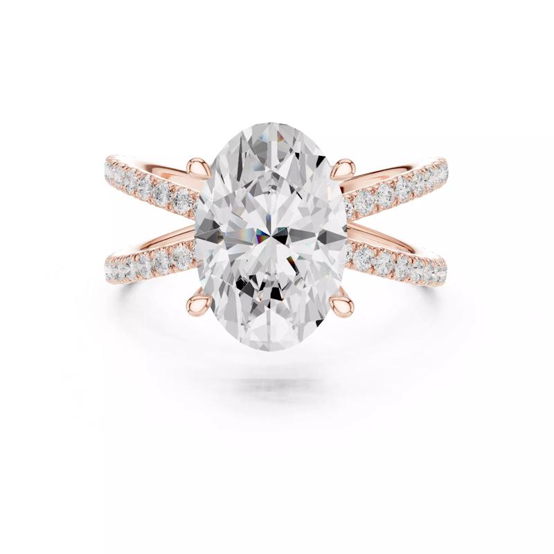 Crossover Oval Diamond Engagement Wedding Ring 3DM STL Video