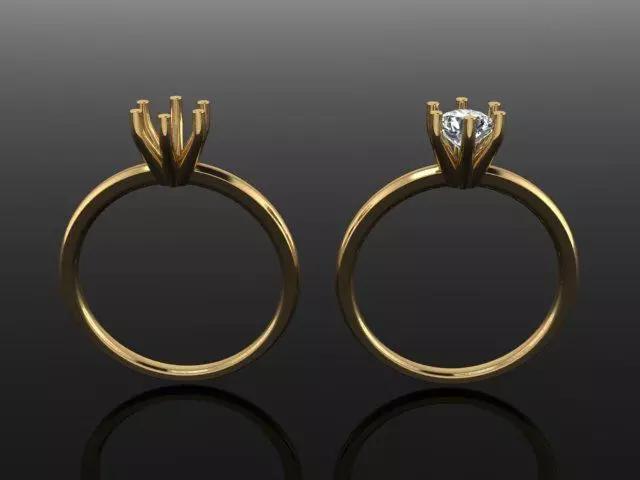 Dainty Solitaire 6 Prong Engagement Ring 5MM