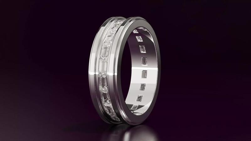 Channel Set Baguette Straight Eternity Ring N04 162CT EU54