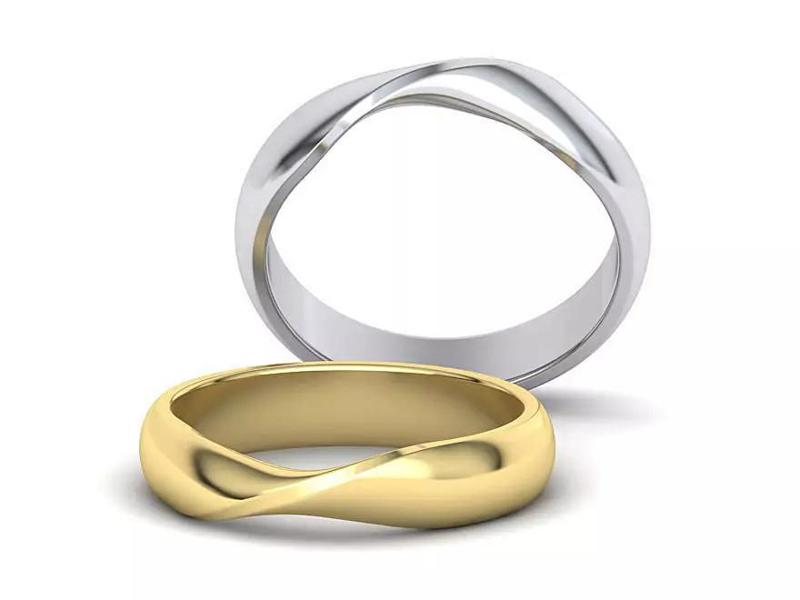 D-shaped Mobius Wedding band 4point5mm  3dmodel 3D print model