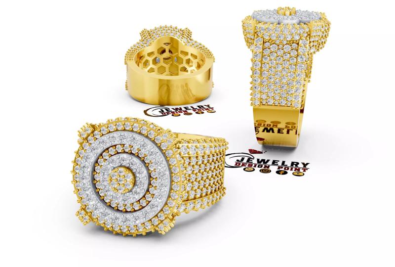 Custom Simulated Diamond Round Cut Hip Hop Men Pinky